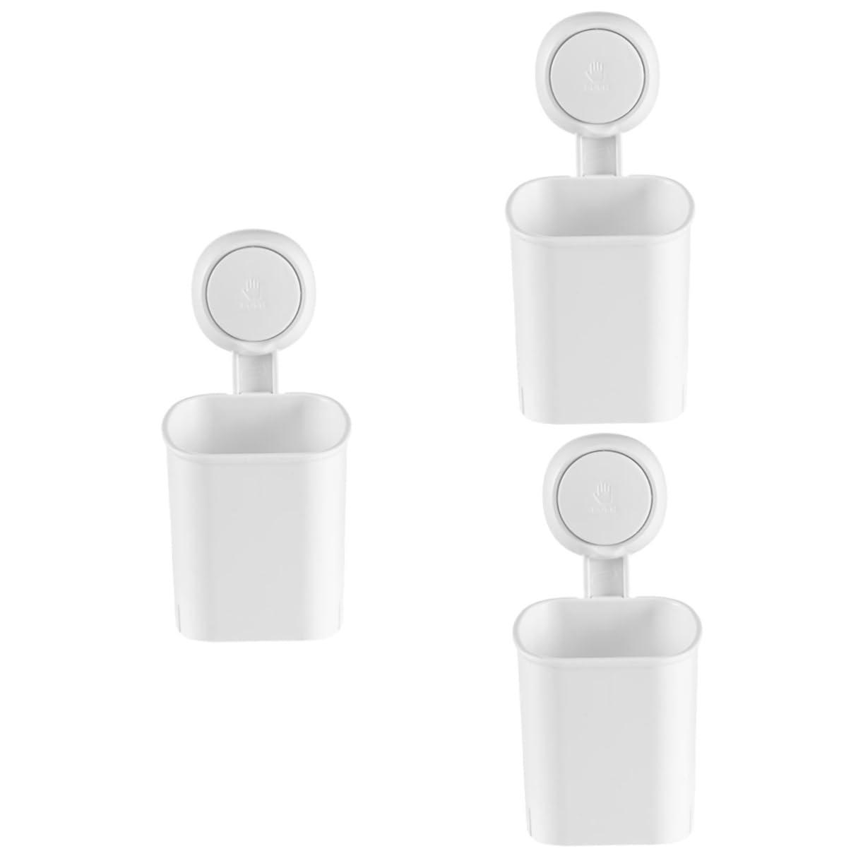 Mipcase 3 Pezzi Scatola di stoccaggio della ventosa parete porta spazzolino porta spazzolini da bagno scovolini dentali portaspazzolino da bagno supporto da parete per bagno addominali