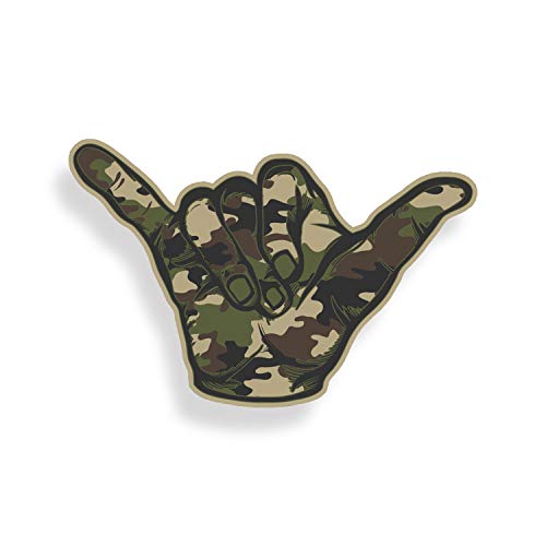 Camo Hang Loose Sticker Sign Symbol Old School Surf Cup Cooler Laptop Vinyl Decal Graphic