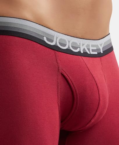 Image of Jockey ZN03 Men's Super Combed Cotton Elastane Stretch Solid Boxer Brief with Ultrasoft Waistband