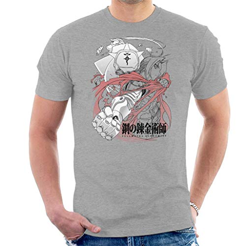 Image of Fullmetal Alchemist Hero Montage Men's T-Shirt Heather Grey