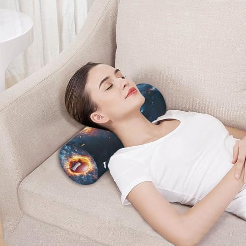 Kigai American Fire Football Cervical Neck Roll Pillow for Sleeping, Memory Foam Cylinder Roll Pillow with Washable Cover, Neck Support