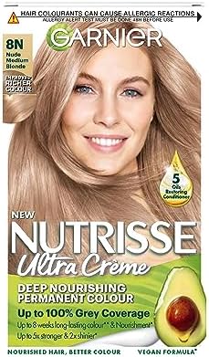 Garnier Nutrisse Permanent Hair Dye, Natural-looking, hair colour result, For All Hair Types, 4 1/2 Medium Dark Brown