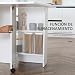 Outsunny HOMCOM Mesa Plegable de Madera con Ruedas Comedor Auxiliar Cocina Escritorio...