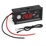 12V PWM 4-Wire Fan Temperature Controller Module 3A Dual-Display Fan Speed Governor with Temperature Probe Digital Display (Water Droplet Head) for PC