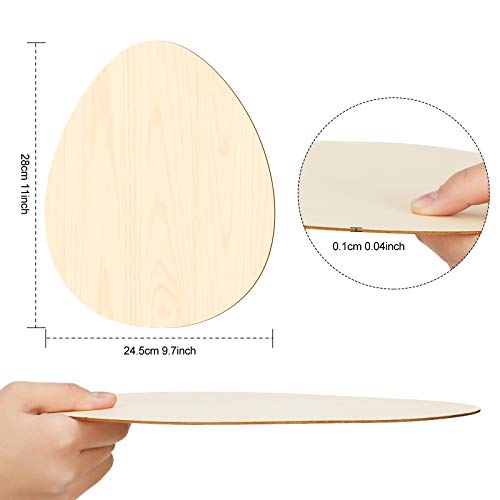 8 Pieces 11 Inch Wooden Easter Egg Cutouts Unfinished Wooden Egg Slices Easter Wooden Egg Discs Blank Egg Cutouts Ornaments For Holiday Hanging Embellishments, Painting, Diy Crafts #TOP1