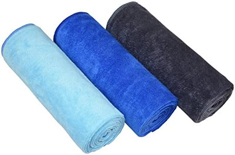 MAYOUTH Microfibre Sports Towels Fast Drying & Absorbent Gym Towel Workout Sweat Towels for Gym Fitness,Yoga, Camping 3-Pack 40cm X80cm (Black + Dark Blue+ Grey 3-pack, 40cm X 80cm)