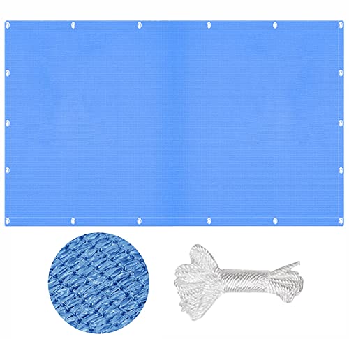 Voile d'ombrage rectangulaire 2,4x4,5 m bleu pour la terrasse - 2