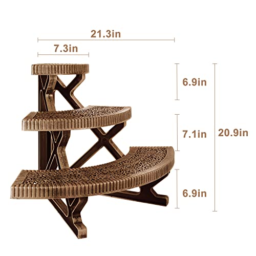 Mixxidea Plastic Plant Stand Indoor, Plant Shelf 3 Tier Stair Style Round (Bronze) #TOP1