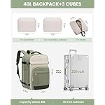 LOVEVOOK 40L Travel Backpack for Women & Men - 17.3 Inch Carry On Backpack & Personal Item Backpack for Airlines, Spacious and Durable Design, with 3 Packing Cubes - Image 3