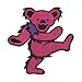 Grateful Dead Garcia 2" Pink Dancing Bear Embroidered Iron On Patch p1210