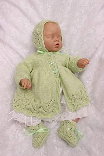 Knitting Pattern for Babies Matinee Jacket, Dress, Bonnet and Bootees, Baby Jacket Knitting Pattern in DK, Baby Knitting Pattern, 0 to 3 Months, KP600