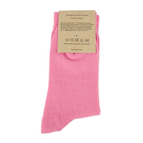 Zakira Finest Combed Cotton Dress Socks In Plain Vivid Colours For Men, Women, 6-9 (Us), Pink #TOP4