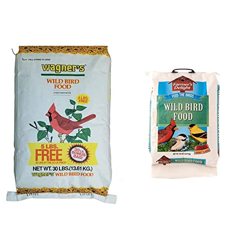 Wagner's 13010 Wild Bird Food, 30-Pound Bag & 53003 Farmer's Delight Wild Bird Food With Cherry Flavor, 20-Pound Bag #TOP4