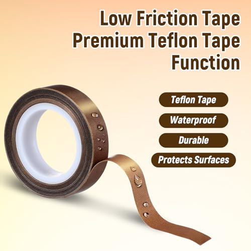 Image of Vin Beauty 2 Rolls Low Friction Drawer Slide Tape, 1 /2 Inch X 33 Ft Silky Surface, Abrasion Resistant Glide Tape, Squeak Resistant for Wood Cabinet Furniture Lining Sliding, Brown