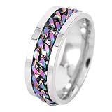Tytlyworth Angst Ring Männer | Edelstahl-Spinnring für Angst | Edelstahl Vikanda Moissanite Spinner Band Ring Fidget Anxiety Ring für Stressabbau