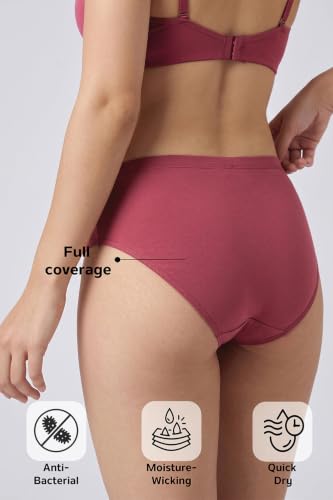 Image of Van Heusen Women's Hipster Panty - Pack of 2 | Everyday Panty | Cotton Stretch | Anti‑Bacterial Tech | Keeps you dry and Fresh | Sweat Absorbent | Inner Elastic | No‑Marks Waistband | Solid Colors | (Assorted Fresh colors ) Style 11109