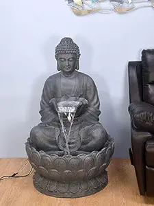 Buddha Statue Decorative Water Fountains for Outdoor Living Room,Office,Garden Table top Waterfall Indoor Home Decor (4 ft Height)