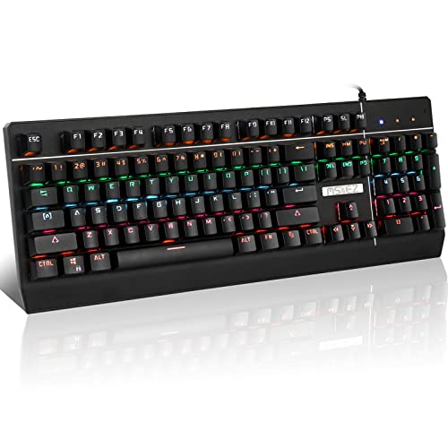 Yscp Mechanical Gaming Keyboard Rgb Illumination Backlight Led 104 Keys Mechanical Wired Usb Keyboards With Detachable Wrist Rest Blue Switches For Pc Gamer Computer Desktop（Black）… #TOP11