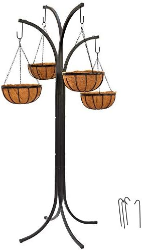 Arcadia Garden Products 1596 Coconut Basket Hanging Garden Tree, Black