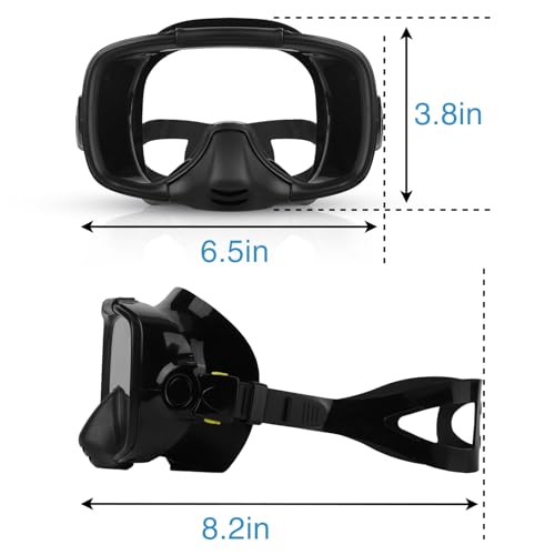 YEUX MER Snorkleling Mask with Drain Valve Wide View Suitable for Adults Scuba Diving,Quick Adjustable Side Button, Free Diving , and Snorkeling Goggles Mask by YEUX MER - Used condition - Image 6