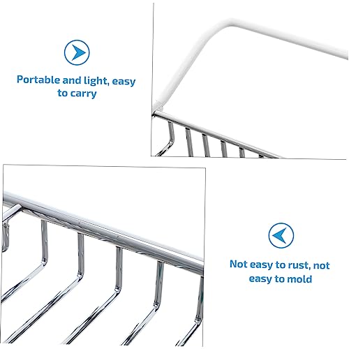 Support de bain extensible anti-chute en acier inoxydable avec porte-téléphone réglable - 8