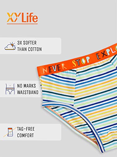 Image of XY Life Arcade Modal Briefs for Boys, Relaxed Fit, Stripes
