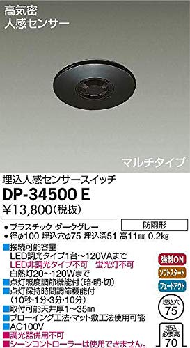 ����d�@ DAIKO �����l���Z���T�[�X�C�b�` ��������75 ���C�� �l���Z���T�[ �}���`�^�C�v �h�J�` �d�C�H���K�v �O���[ DP-34500E