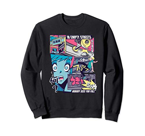 Skater Skating Falling Skate Anime Cartoon Comic Manga Japan Sweatshirt