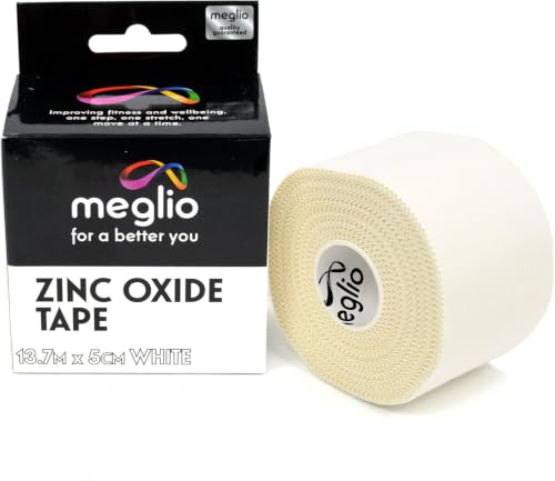 Meglio Rigid White Zinc Oxide Sports Strapping Tape, 15m