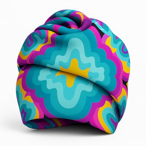 Queen Amina Design Headwrap, Polyester & cotton Blend Hair Wrap, Lightweight Head Scarf for Women, Scarves and Head Coverings, Stylish Hair Scarves and Wraps for Women's Hair
