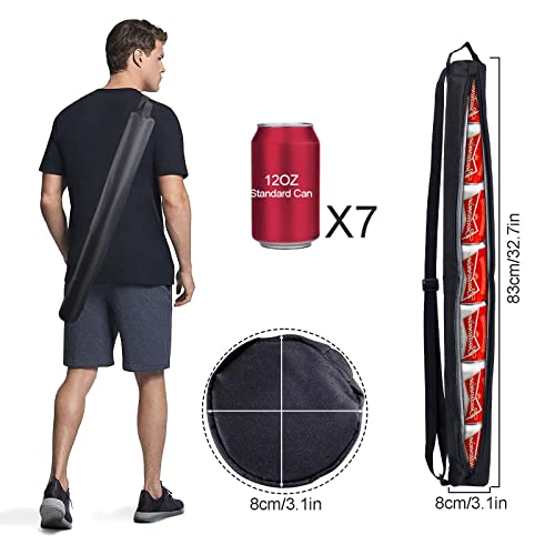 Erlsig Golf Cooler Bag, Holds 7 Cans of Beer Sleeve Slant Across Cylinder Beer Sleeve Golf for Golfers Beer Beverages Lovers,Black