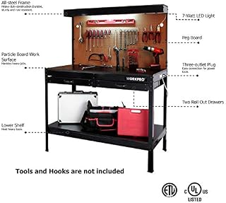 Multipurpose Workbench with Lighting and Outlet