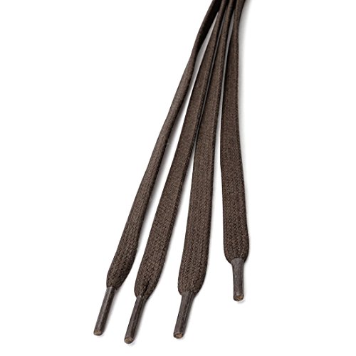 Image of uxcell 2 Pairs Waxed Cotton Leather Boots Casual Shoes Flat Shoelaces for Men Women