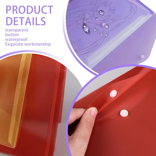 Envelopes de plástico 30 peças com fecho de pressão 33 x 23 cm pastas de plástico espesso para docum