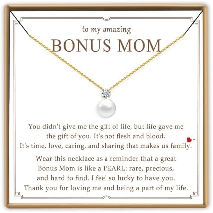 PEALICIOUS Single Pearl Necklace as Birthday Gifts for Mom, Bonus Mom Gifts for Step Mother from Daughter Son, Mother in Law Necklace with CZ from Bridal as Mother of the Groom Jewelry Gifts - View 3