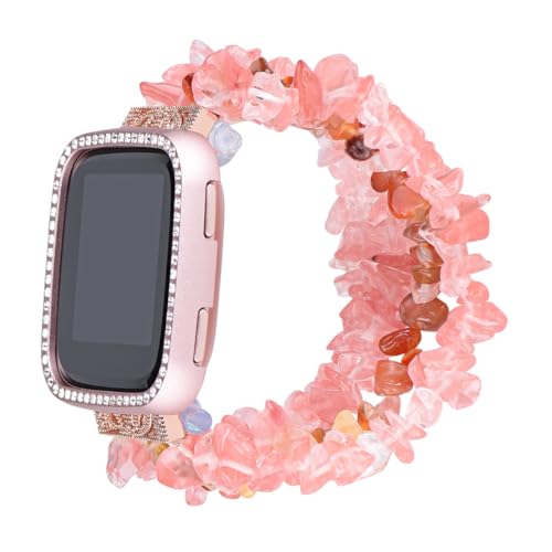 Funda protectora para reloj y marco inoxidable con diamantes rosa 2
