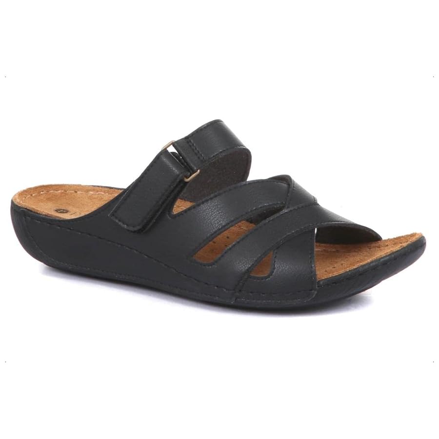 Pavers Ladies Sandals | Touch Fasten Strap for Adjustable Fit | Slip On  Mule Design | Soft \u0026 Comfy Leather Insole | Summer Shoes for Women | Wider  Fit ...