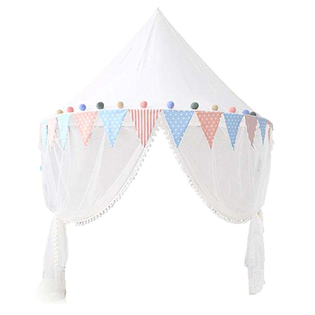 misppro Net Princess Bed Canopy Kids Play Tent Room Decor 43''x20'' White