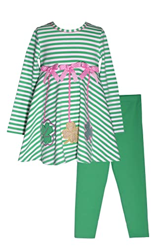 Image of Bonnie Jean Girl's St Patrick's Day Shamrock Leggings Set for Baby Toddler and Little Girls