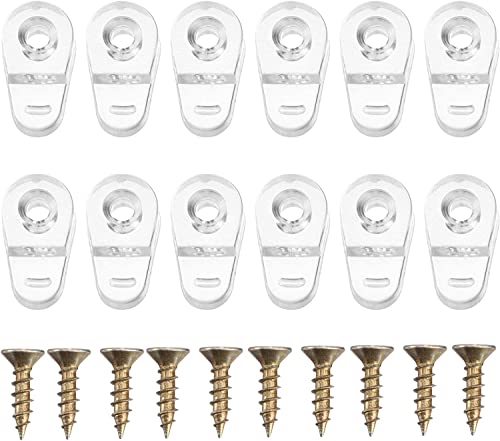 Yarnow 20Pcs Glass Retainer Clips Kit Window Screen Clips Mirror Clips With Screws Glass Door Retainer Clips Plastic Glass Panel Retainer Clips For Cabinet Door #TOP9