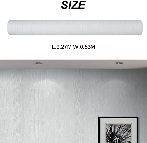 Holdfiturn Wallpaper Plain Light Grey Industrial Texture Self-Adhesive Silver Glitter Stripe Removable Contact Paper Adhesive Detachable Roll for Bedroom Bathroom
