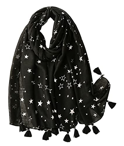 Image of FAIRYGATE Black Scarf for Women UK Ladies Scarfs Large Scarves for Women UK Pashmina Scarf Wrap Stole Shawl for Weddings Bridal Bridesmaids Proms & Parties 5030