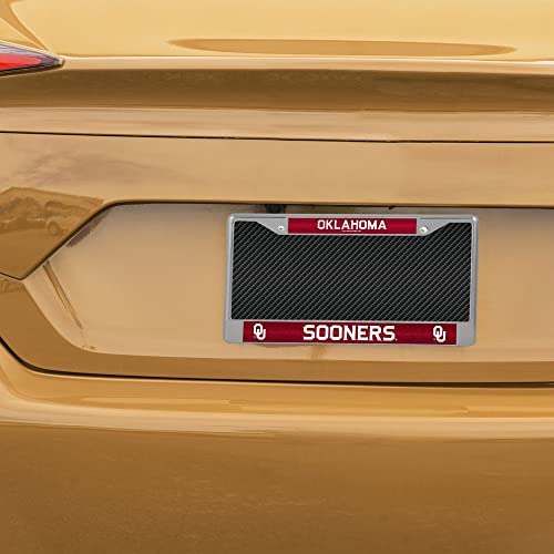 Ncaa Rico Industries Bling Chrome License Plate Frame With Glitter Accent, Oklahoma Sooners #TOP6