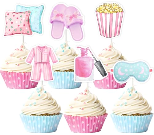 Fiestas de pijamas inolvidables con adornos de cupcakes creativos para tartas de cumpleaños