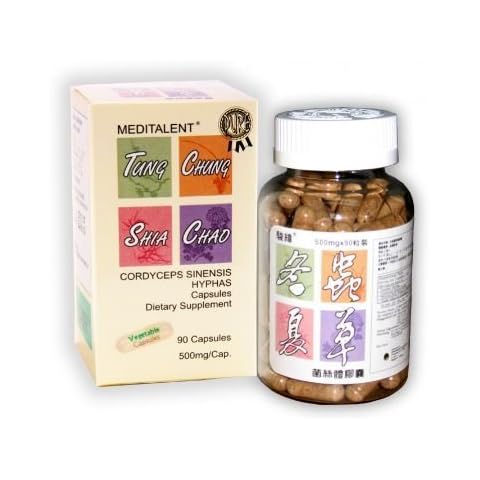 Meditalent - Cordyceps Sinensis Hyphas Mycelium - 500mg - 90 Capsules Cover