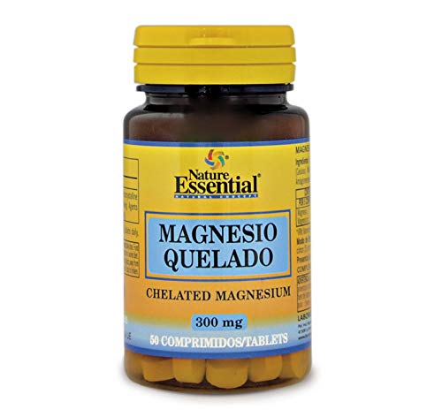 Nature Essential | Magnesio Quelado 300 Mg | 50 Comprimidos | Ayuda A Aliviar Calambres | Favorece El Metabolismo Energético | Ayuda A Disminuir El Cansancio Y La Fatiga