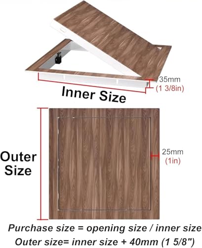 Puerta de servicio grano de madera E trampilla discreta para salones 30x30 7