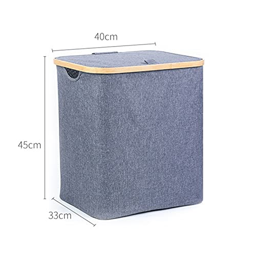 Waterproof Foldable Laundry Basket with lid with Handle Large Bamboo Dirty Clothes/Toys/Debris Multifunction Storage Basket