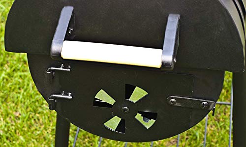 Smoker Druline Grill mit Abdeckhaube – Holzkohlegrill für BBQ
