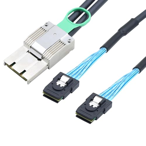 Câble SFF-8088 vers 2x SFF-8087 Mini SAS HD 8X 68P mâle de 2m pour liaison serveur PCIE